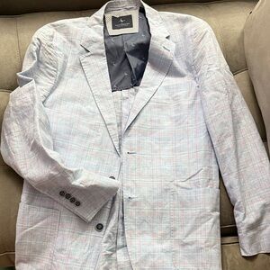 Tailorbyrd Blue and Red Check Blazer